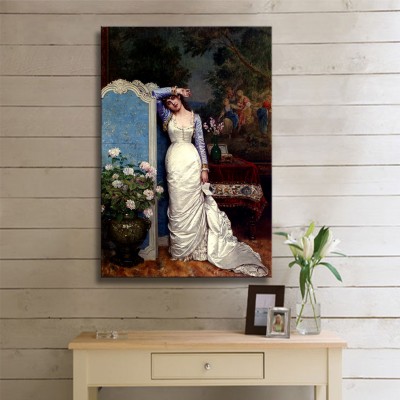 Toulmouche Auguste Young Woman in an Interior Kanvas Tablo