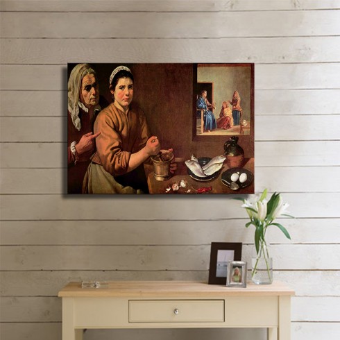 Velazquez Diego Cristo en Casa de Marta y Maria Kanvas Tablo