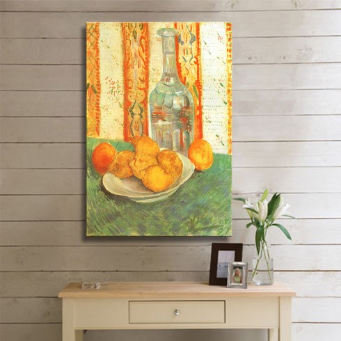 Van Gogh Still Life With Decanter and Lemons Kanvas Tablo