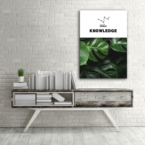 Take Knowledge Bilgi Al Dikey Kanvas Tablo