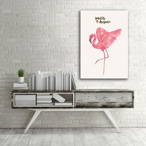 Flamingo Flamingo Dikey Kanvas Tablo