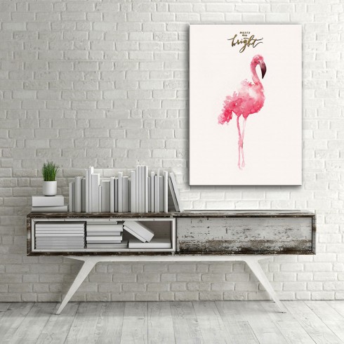 Mutlu Flamingo Dikey Kanvas Tablo Mutlu Flamingo Dikey Kanvas Tablo