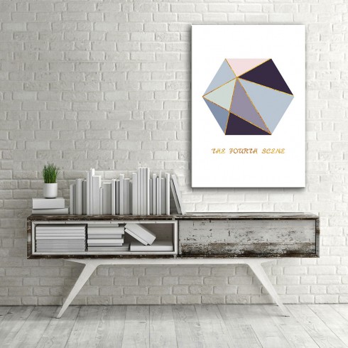 Geometrik Şekil Dikey Kanvas Tablo