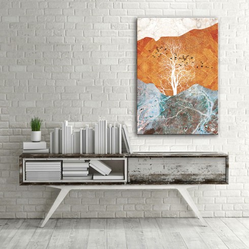 Kızıllığa Çağrı Dikey Kanvas Tablo