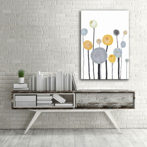 Minimal Tomurcuklar Dikey Kanvas Tablo
