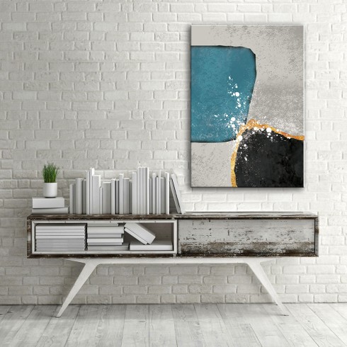 Mavi Derinlik Dikey Kanvas Tablo