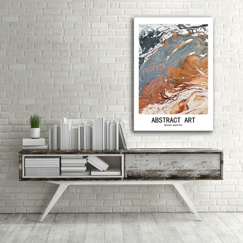 Hareketli Ebru Dikey Kanvas Tablo