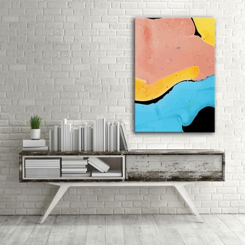 Soft Zıtlık Dikey Kanvas Tablo