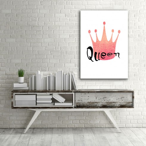 Queen Dikey Kanvas Tablo