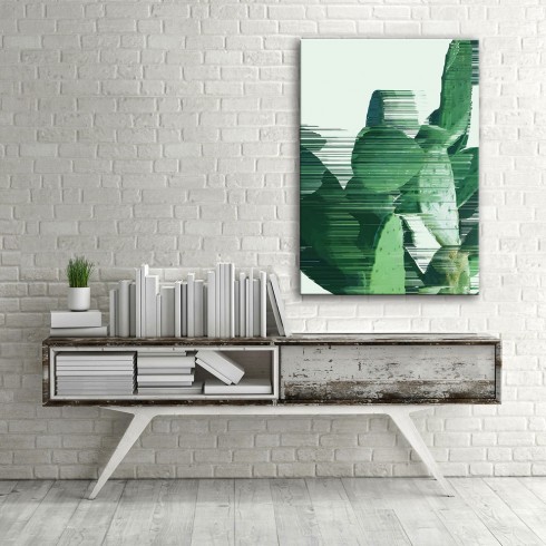 Kaktüs Ormanı Dikey Kanvas Tablo