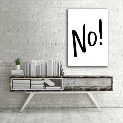 No-Hayır Dikey Kanvas Tablo