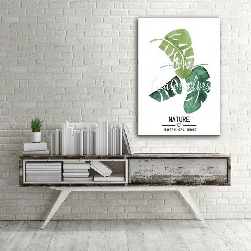 Soft Yeşil Dikey Kanvas Tablo