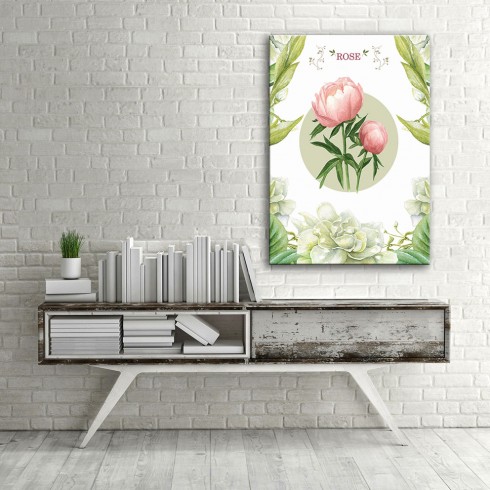 Rose Dikey Kanvas Tablo