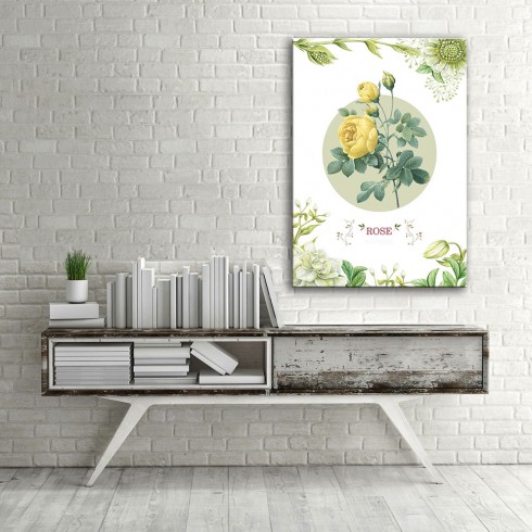 Sarı Güller Dikey Kanvas Tablo