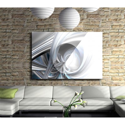 Soyut Gri Mavinin İçinde Kayboluş Kanvas Tablo