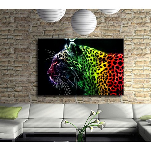 Renkli Jaguar Modern Kanvas Tablo