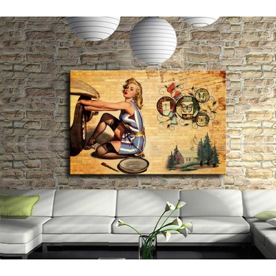 Pin-Up lı Zamanlar Modern Soyut Kanvas Tablo