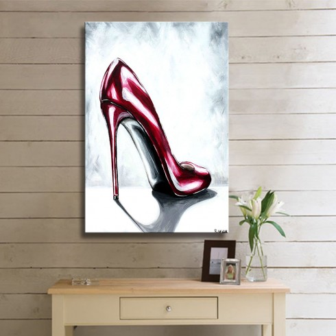 Yüksek Ökçeler İnsan Yaşam Dikey Kanvas Tablo