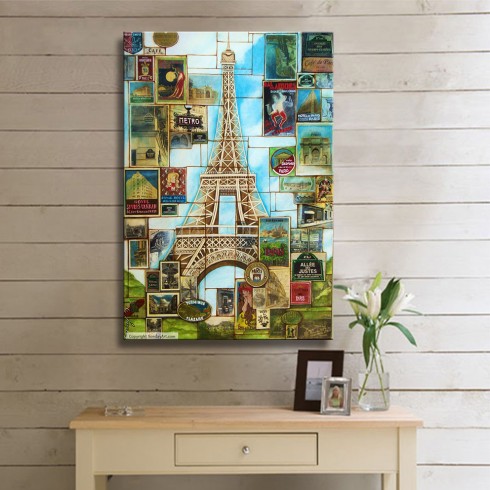 Paris Ve Sanat Modern Dikey Kanvas Tablo