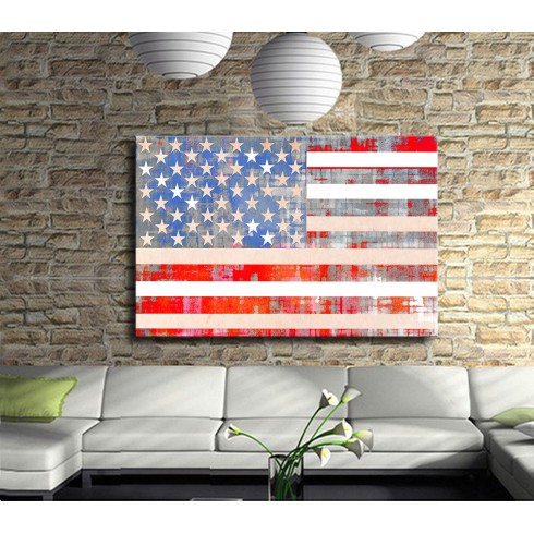 Amerikan Bayrağı Modern Kanvas Tablo