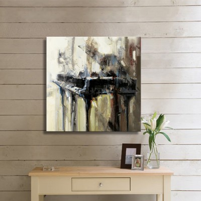 Piyanonun Yalnızlığı Soyut Modern İnsan Yaşam Kanvas Tablo