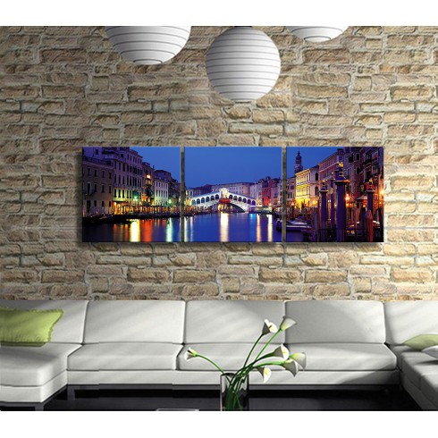 Venedik Panoramik Bakmak 3 Parça Kanvas Tablo Venedik Panoramik Bakmak 3 Parça Kanvas Tablo