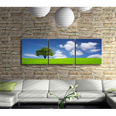 Yaşamak Panoramik 3 Parça Kanvas Tablo