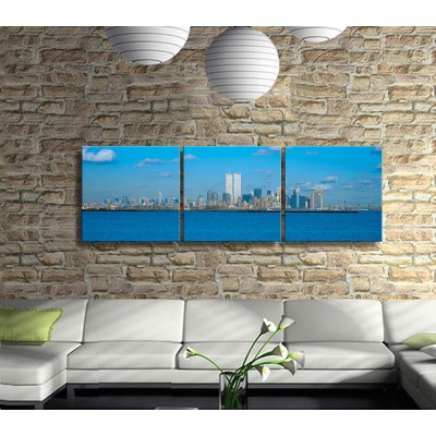 Özgürlükler Ülkesi Amerika Panoramik 3 Parça Kanvas Tablo  
