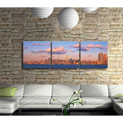 Macera Dolu Amerika Panoramik 3 Parça Kanvas Tablo