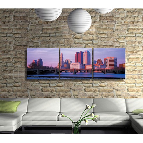 Amerika Panoramik 3 Parça Kanvas Tablo