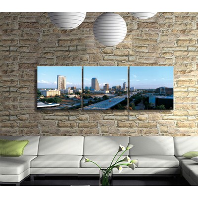 Gelişmiş Şehirler Panoramik 3 Parça Kanvas Tablo 