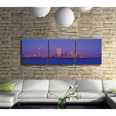 İkiz Kuleler Panoramik 3 Parça Kanvas Tablo