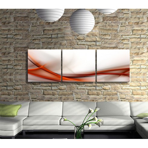 Gizemli Dekoratif Soyut Panoramik 3 Parça Kanvas Tablo