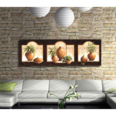 Saksılar ve Vazolar Panoramik Kanvas Tablo