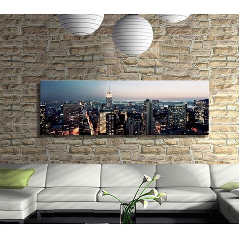 Şehir Işıkları Manzarası Panoramik Kanvas Tablo Şehir Işıkları Manzarası Panoramik Kanvas Tablo