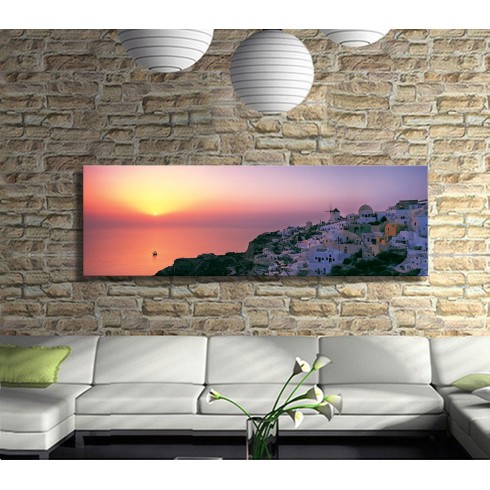 Yunan Adaları Panoramik Kanvas Tablo