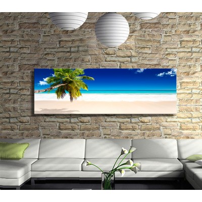 Maldivler Tatil Panoramik Kanvas Tablo