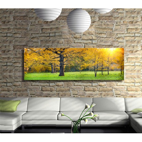 Sarı Yapraklar Panoramik Kanvas Tablo Sarı Yapraklar Panoramik Kanvas Tablo