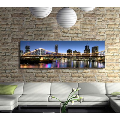 Işıklı Köprü Manzarası Panoramik Kanvas Tablo