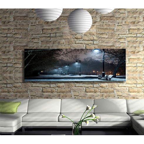 Sokak Lambaları Panoramik Kanvas Tablo