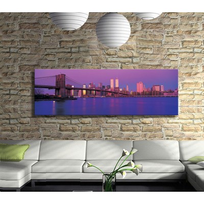 Mor Köprü Manzarası Panoramik Kanvas Tablo