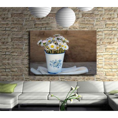 Saksı da Papatyalar Kanvas Tablo
