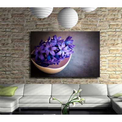 Saksıda Mor Sümbül Kanvas Tablo