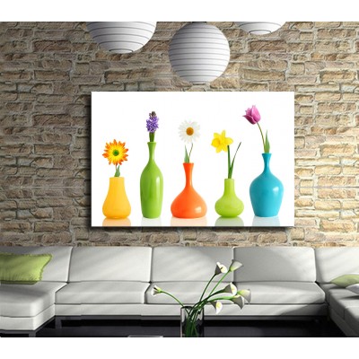Vazoda Çiçekler Kanvas Tablo