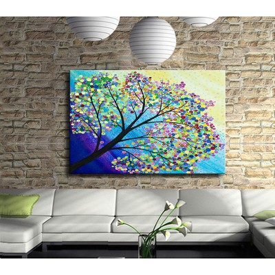 Nazar Boncuklu Hayat Ağacı Kanvas Tablo