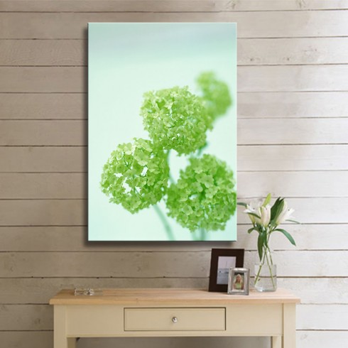 Yeşil Şans Tomurcukları Dikey Kanvas Tablo