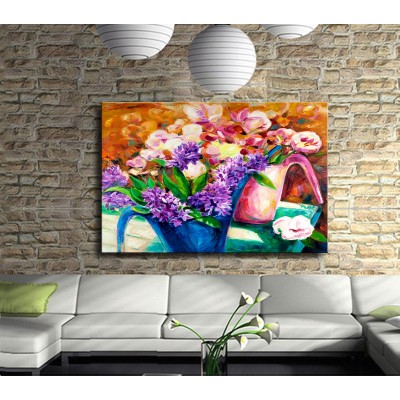 Vazo Çiçekleri Kanvas Tablo