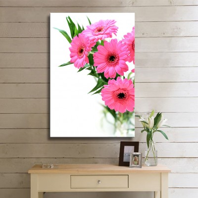 Pembe Aynısefalar Yandan Dikey Kanvas Tablo