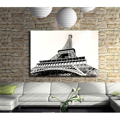 Siyah Beyaz Eyfel Kulesi Kanvas Tablo Siyah Beyaz Eyfel Kulesi Kanvas Tablo