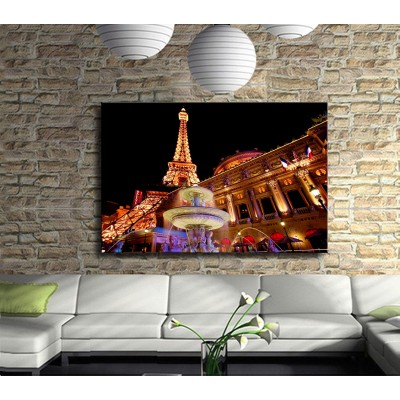 Işıklı Eyfel Kulesi Paris Kanvas Tablo 